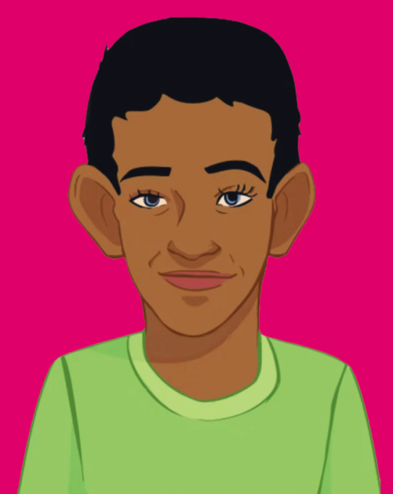 Typical facial characteristics of a boy with Fragile-X-Syndrome