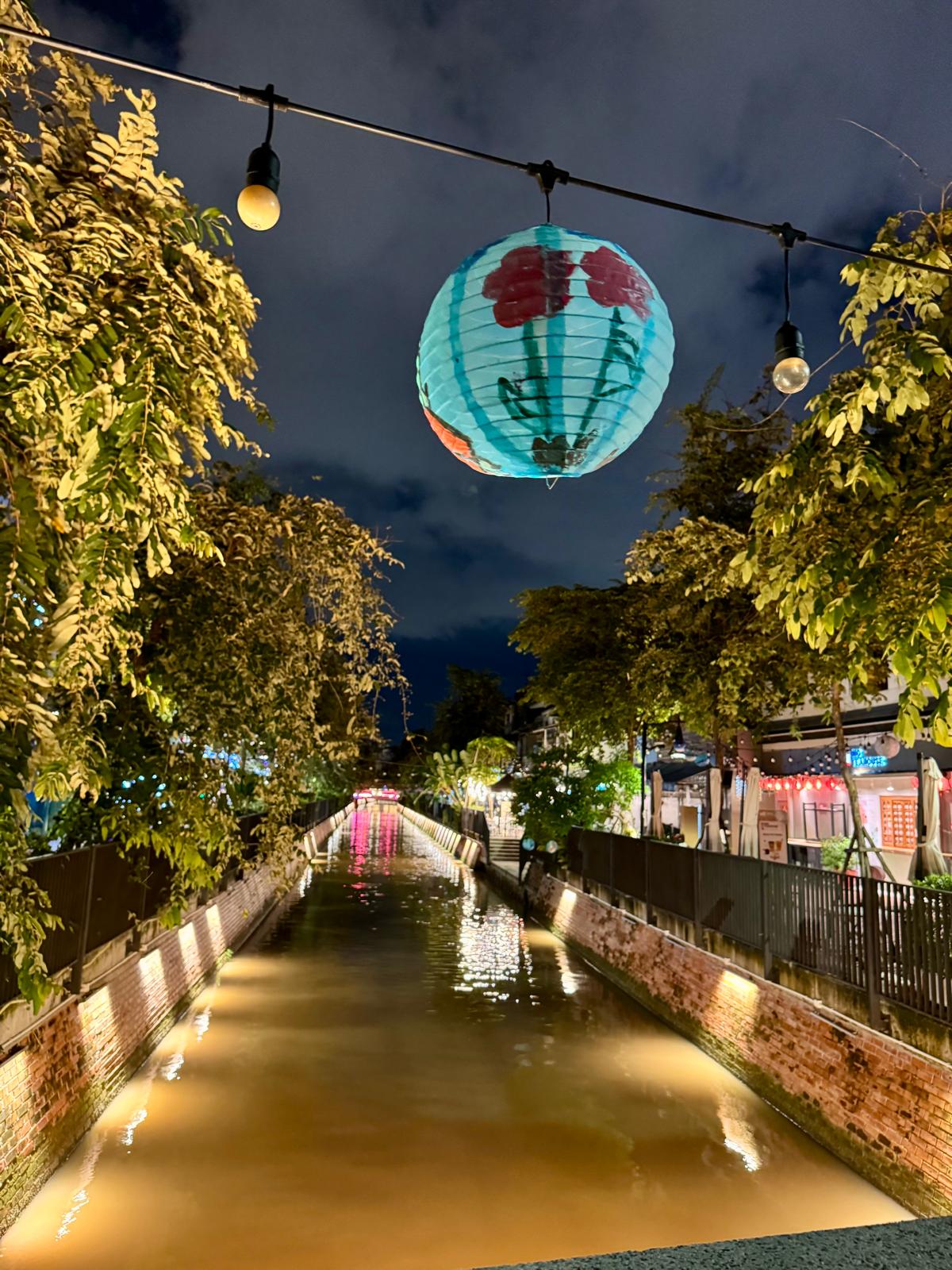 A lampion above a canal in Thailand
