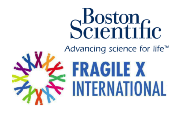 بوسٹن سائنٹیفک لوگو اور FraXI لوگو کیونکہ وہ Fragile XChange پر مل کر کام کر رہے ہیں