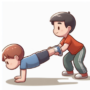 El arabasıyla yürüyen iki çocuğun karikatürü