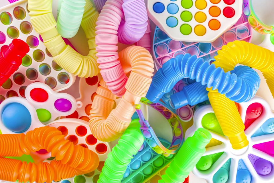 An image of colourful fidget toys
